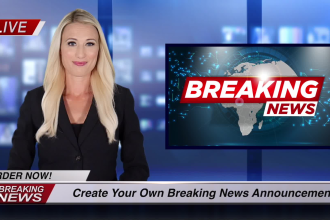create a breaking news spokesperson video