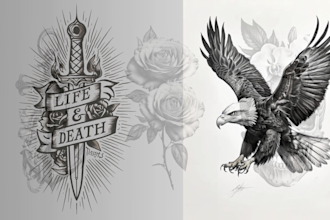create traditional old school and custom tattoo for you