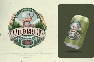 design vintage retro hand drawn logo for business or company