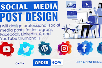 professional logo, viral social media posts, facebook cover,  youtube thumbnail