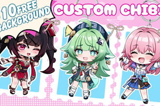 draw custom cute chibi anime character for pfp stikers fanart