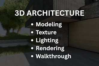 create residential 3d architectural house modeling rendering and walkthrough