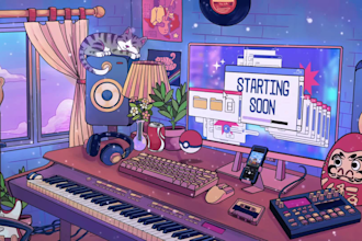 create animation brb, starting soon, offline screen for kick, twitch, youtube