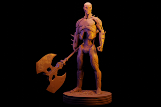 sculpt quality character model for 3d printing, miniatures or collectibles