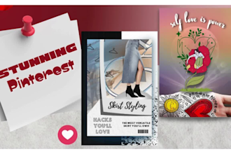 create quality pinterest pins design and animated video ads