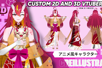 design and rigging 3d vtuber character modeling for vroid vrchat vrm in blender
