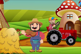 create the best 2d nursery rhymes video  for kids and youtube