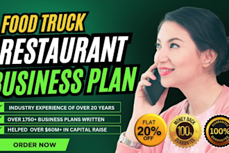 write a cannabis, food truck, coffee shop, restaurant business plan, pitch deck