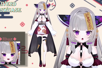 design your anime character for vtuber model and live2d rigging, live2d design