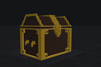 create a low poly 3d treasure chest model for roblox