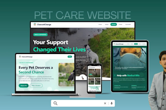 design a modern pet care or veterinary website with friendly UI UX