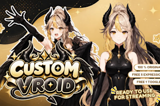 custom vroid vtuber avatar and accessories