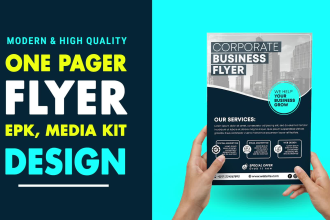 design corporate flyer, marketing flyer, one pager, epk, media kit