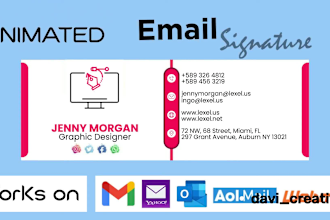 design html email signature, animated email signature