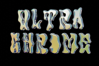 design 3d chrome text animation, 3d rotating logo