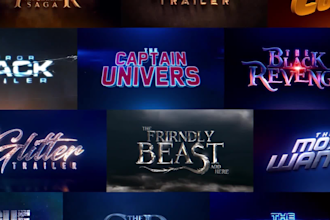 create a cinematic movie title animation with stunning effects