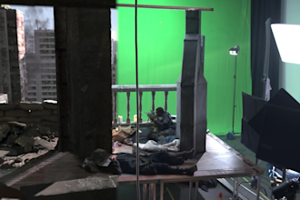 create a realistic matte painting and set extension