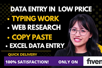 do data entry and typing work in low price