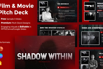 design film and movie pitch deck presentation within 24 hours
