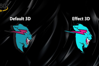 create a 3d rotating logo animation with 360 spinning loop