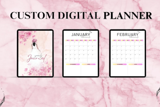 design planner, calendar, journal for etsy and kdp