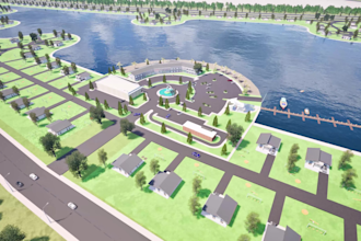 do architectural master plan, site plan, suburban, neighborhood 3d model render