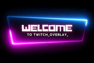 design unique twitch animated overlay, panels, screens, alerts