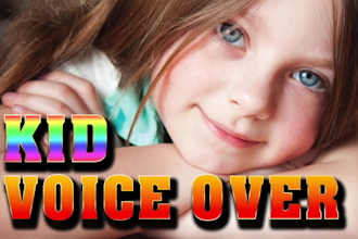 record a cute kid little girl child like voiceover voice