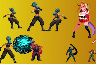draw 2d nsfw pixel art character animation spritesheet rpg maker pixel game art