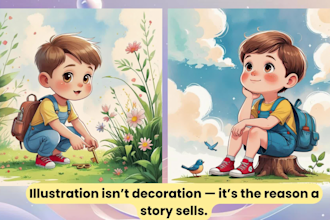 be your children book illustrator with one lovable character