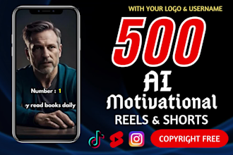 create 500 ai motivational instagram reels and youtube shorts