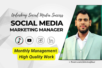 be tiktok, youtube, linkedin social media marketing manger