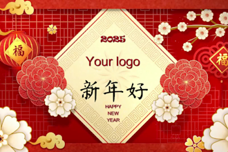 create lunar chinese new year greeting video