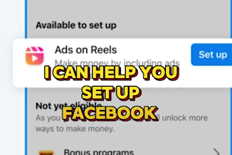 create facebook page, setup monetization, solve fb issues