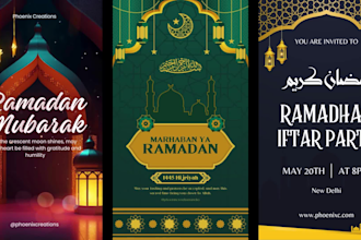 make greeting video card animation for ramadan mubarak eid