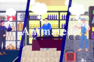 create 2d marketing animated video or animated explainer video infographic