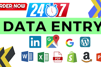 do data entry, web research, copy paste, product listing as a virtual assistant