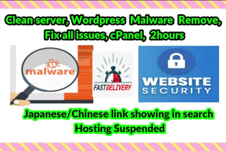 clean server, wordpress malware remove, fix all issues 1hour