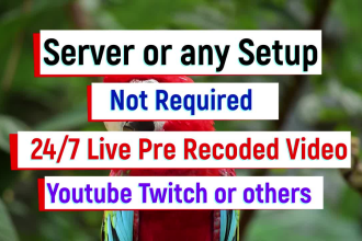 do 24 7 hours live stream to youtube channel twitch no streaming server required