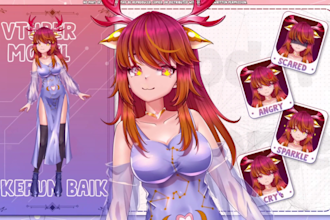 design anime 2d vtuber model live2d vtuber avatar vtuber rigging live2d model