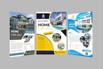 do mortgage broker, house roofing, real estate flyer or brochure design