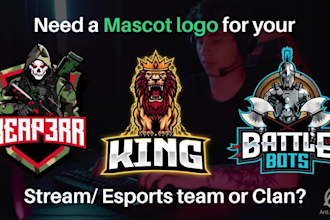 design custom cartoon mascot logo for streamers, business