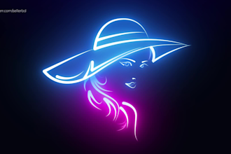 create custom neon line intro animation or neon portrait