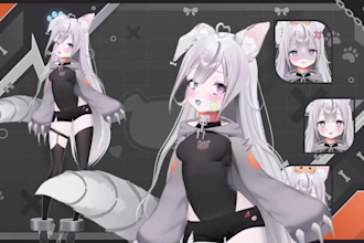 draw and rig live2d vtuber model, 2dvtuber rigging vtuber commission anime style