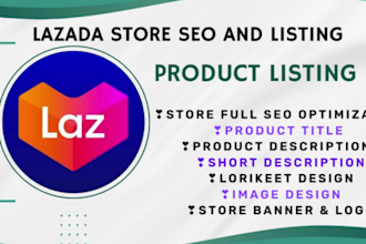 setup lazada store full SEO, product listings optimization