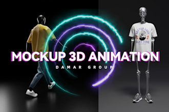 make animated video of your brand clothing 3d mockup tshirt