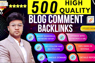 do 500 unique domain manual blog comment backlinks with high da