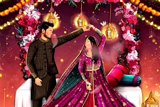 design creative indian wedding invitation video for whatsapp