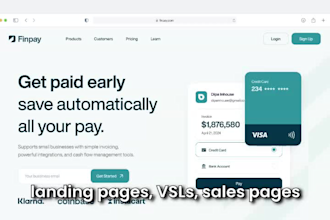 design a business squeeze page, landing page, vsl, sales page or sales funnel
