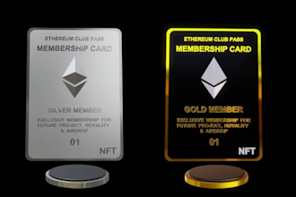 create 3d rotating nft membership cards or trading cards